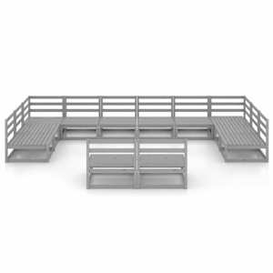 vidaXL Sodo poilsio baldų komplektas, 12 dalių, pu&scaron;ies masyvas