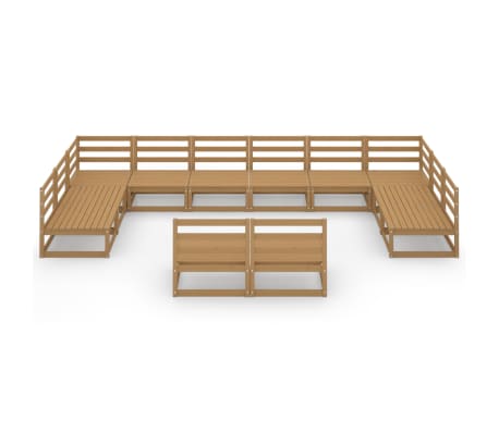 vidaXL Salon de jardin 12 pcs bois de pin massif