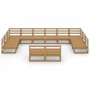 vidaXL Salon de jardin 12 pcs bois de pin massif