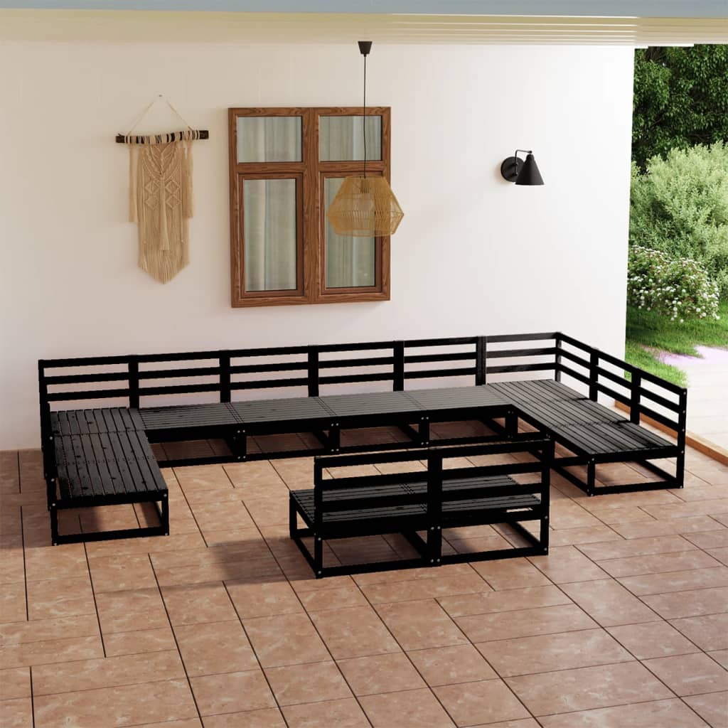 vidaXL 12-tlg. Garten-Lounge-Set Massivholz Kiefer