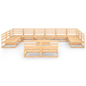 vidaXL Sodo poilsio baldų komplektas, 13 dalių, pu&scaron;ies masyvas