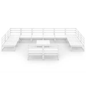 vidaXL Sodo poilsio baldų komplektas, 13 dalių, pu&scaron;ies masyvas