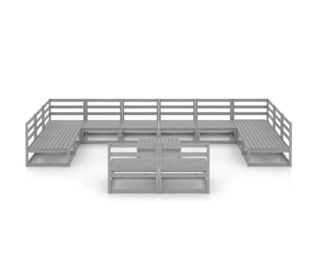 vidaXL Sodo poilsio baldų komplektas, 13 dalių, pu&scaron;ies masyvas