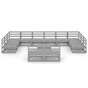 vidaXL Sodo poilsio baldų komplektas, 13 dalių, pu&scaron;ies masyvas