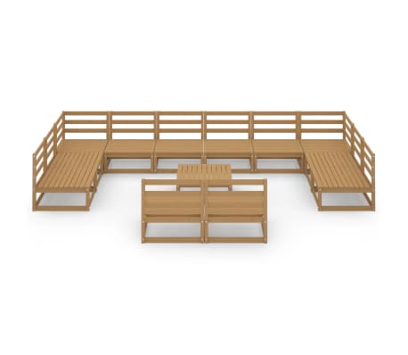 vidaXL 13-delige Loungeset massief grenenhout