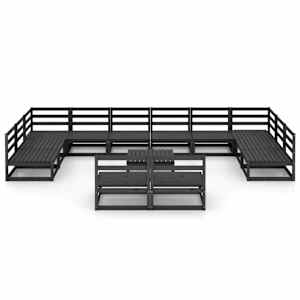 vidaXL Salon de jardin 13 pcs bois de pin massif