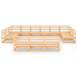 vidaXL Sodo poilsio baldų komplektas, 13 dalių, pu&scaron;ies masyvas