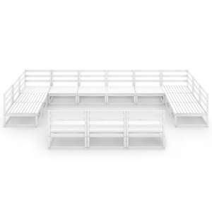 vidaXL Sodo poilsio baldų komplektas, 13 dalių, pu&scaron;ies masyvas