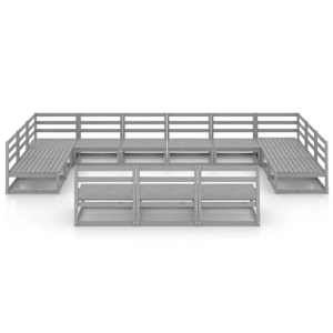 vidaXL Sodo poilsio baldų komplektas, 13 dalių, pu&scaron;ies masyvas