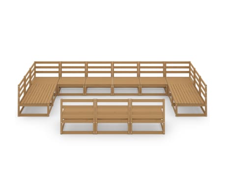 vidaXL Salon de jardin 13 pcs bois de pin massif