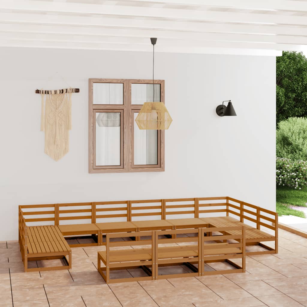 vidaXL 13-tlg. Garten-Lounge-Set Massivholz Kiefer