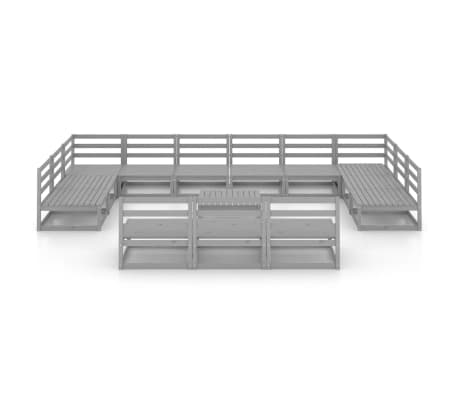 vidaXL Sodo poilsio baldų komplektas, 14 dalių, pu&scaron;ies masyvas