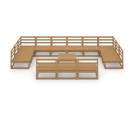 vidaXL Salon de jardin 14 pcs bois de pin massif
