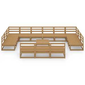 vidaXL Salon de jardin 14 pcs bois de pin massif