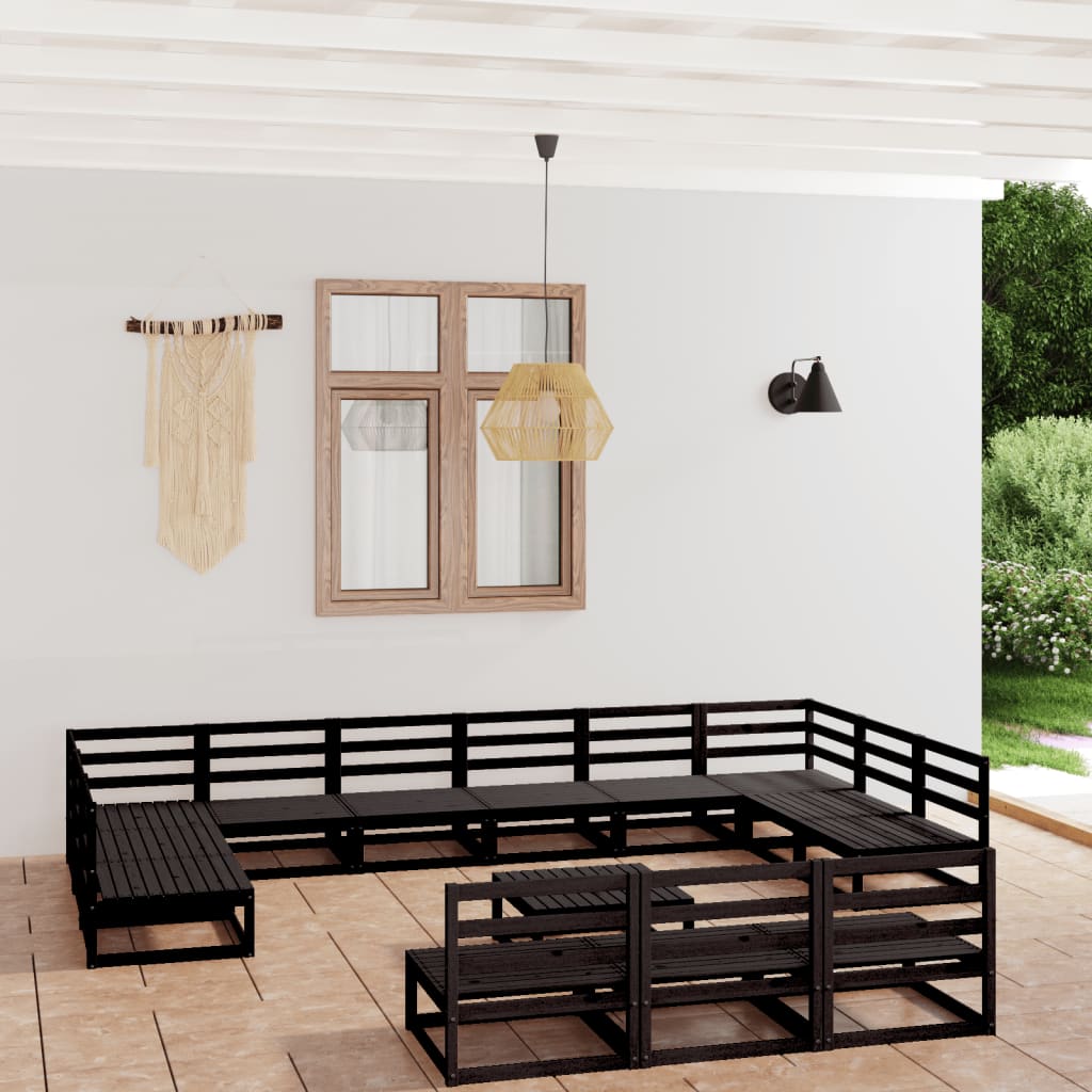 vidaXL 14-tlg. Garten-Lounge-Set Massivholz Kiefer