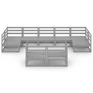 vidaXL Sodo poilsio baldų komplektas, 9 dalių, pu&scaron;ies medienos masyvas