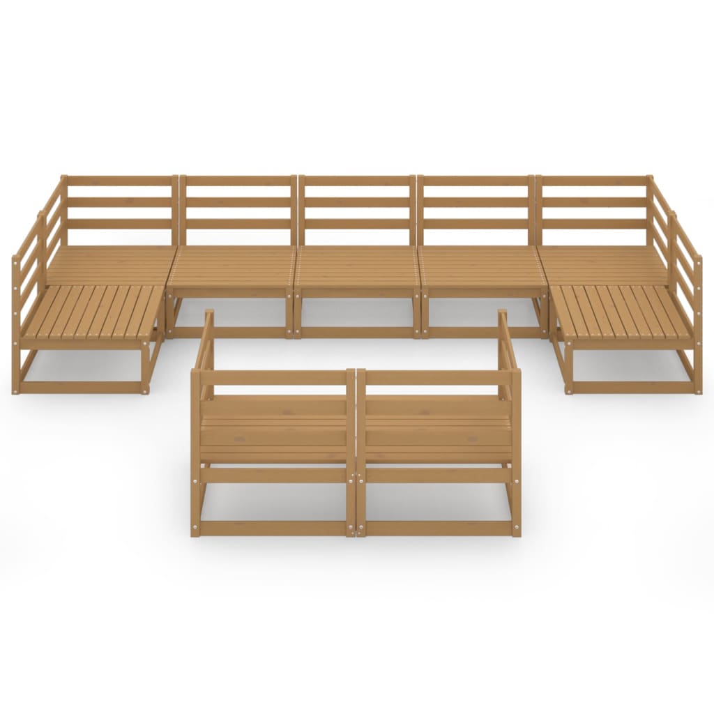 vidaXL 9-delige Loungeset massief grenenhout afbeelding