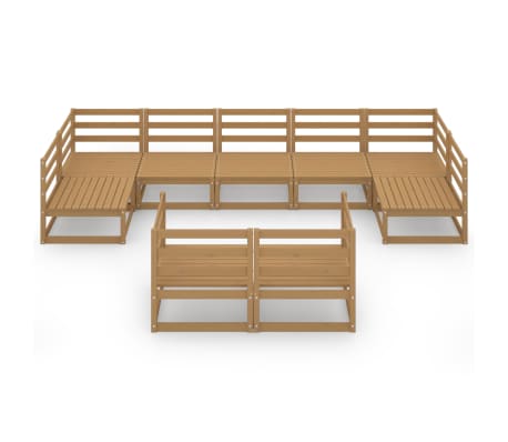 vidaXL Salon de jardin 9 pcs bois de pin massif