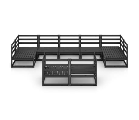 vidaXL Sodo poilsio baldų komplektas, 9 dalių, pu&scaron;ies medienos masyvas