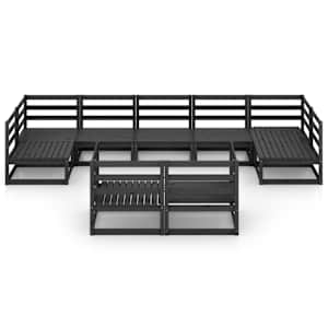 vidaXL Sodo poilsio baldų komplektas, 9 dalių, pu&scaron;ies medienos masyvas