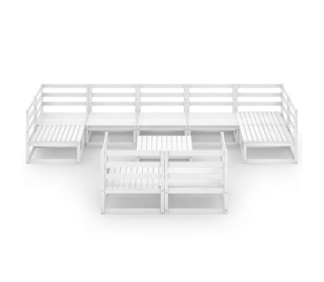 vidaXL Sodo poilsio baldų komplektas, 10 dalių, pu&scaron;ies masyvas