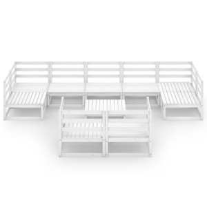 vidaXL Sodo poilsio baldų komplektas, 10 dalių, pu&scaron;ies masyvas