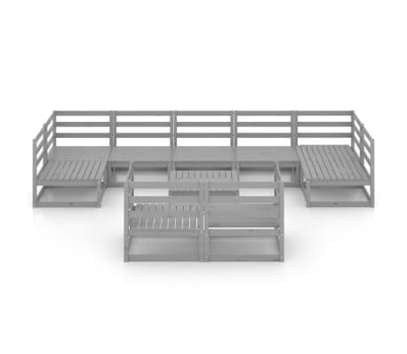 vidaXL Sodo poilsio baldų komplektas, 10 dalių, pu&scaron;ies masyvas