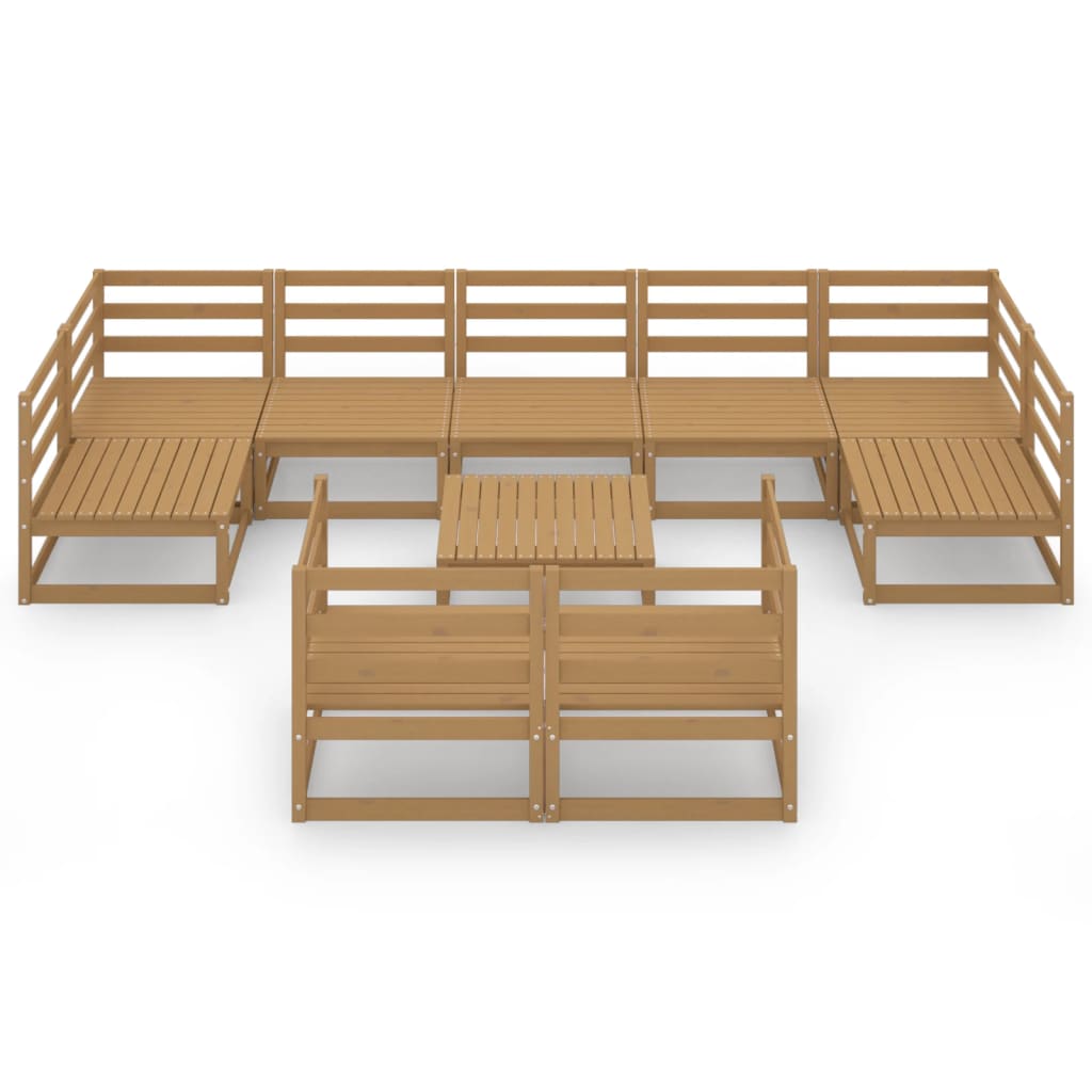 vidaXL 10-delige Loungeset massief grenenhout afbeelding