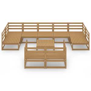vidaXL 10 Piece Garden Lounge Set Solid Pinewood