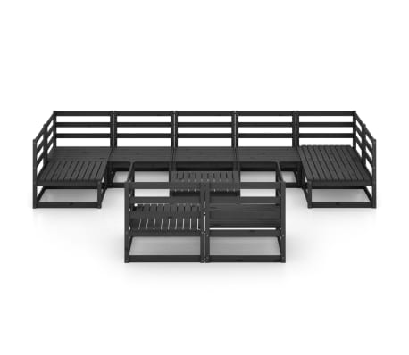 vidaXL Sodo poilsio baldų komplektas, 10 dalių, pu&scaron;ies masyvas