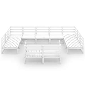 vidaXL Sodo poilsio baldų komplektas, 11 dalių, pu&scaron;ies masyvas