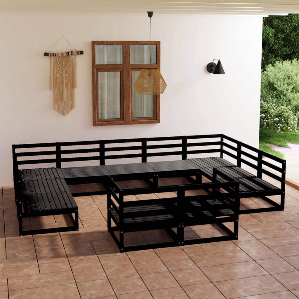 vidaXL 11-tlg. Garten-Lounge-Set Massivholz Kiefer