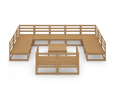 vidaXL 12-tlg. Garten-Lounge-Set Massivholz Kiefer