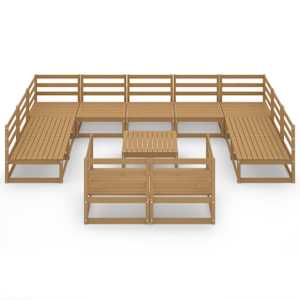 vidaXL 12-tlg. Garten-Lounge-Set Massivholz Kiefer