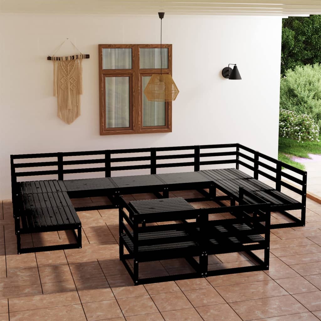 vidaXL 12-tlg. Garten-Lounge-Set Massivholz Kiefer