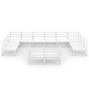 vidaXL Sodo poilsio baldų komplektas, 12 dalių, pu&scaron;ies masyvas