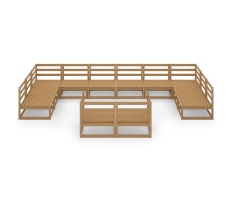 vidaXL 12-tlg. Garten-Lounge-Set Massivholz Kiefer