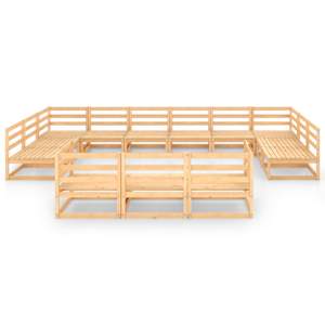 vidaXL Sodo poilsio baldų komplektas, 13 dalių, pu&scaron;ies masyvas