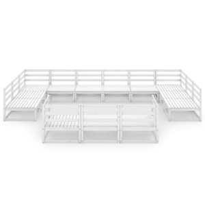 vidaXL Sodo poilsio baldų komplektas, 13 dalių, pu&scaron;ies masyvas