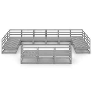 vidaXL Sodo poilsio baldų komplektas, 13 dalių, pu&scaron;ies masyvas