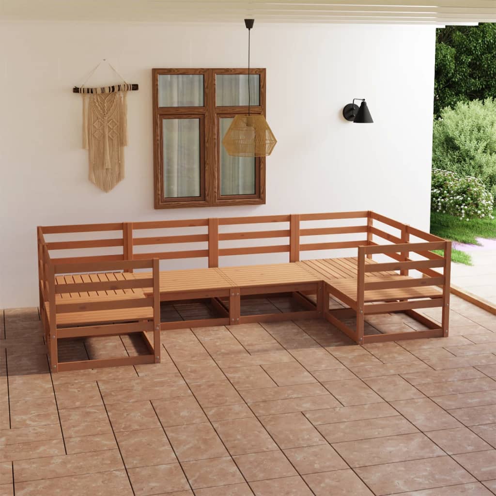 vidaXL 6-tlg. Garten-Lounge-Set Massivholz Kiefer