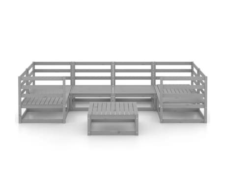 vidaXL Sodo poilsio baldų komplektas, 7 dalių, pu&scaron;ies medienos masyvas