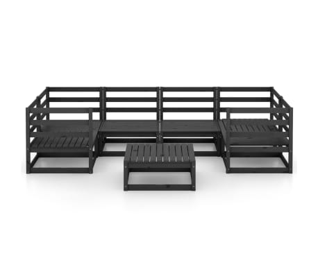 vidaXL Sodo poilsio baldų komplektas, 7 dalių, pu&scaron;ies medienos masyvas