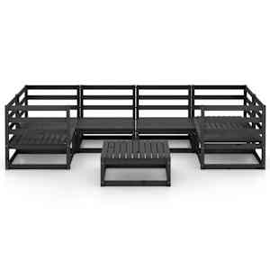 vidaXL Sodo poilsio baldų komplektas, 7 dalių, pu&scaron;ies medienos masyvas