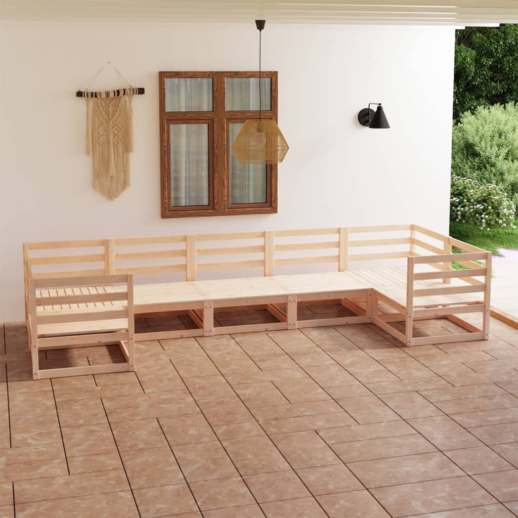 vidaXL 7-tlg. Garten-Lounge-Set Massivholz Kiefer