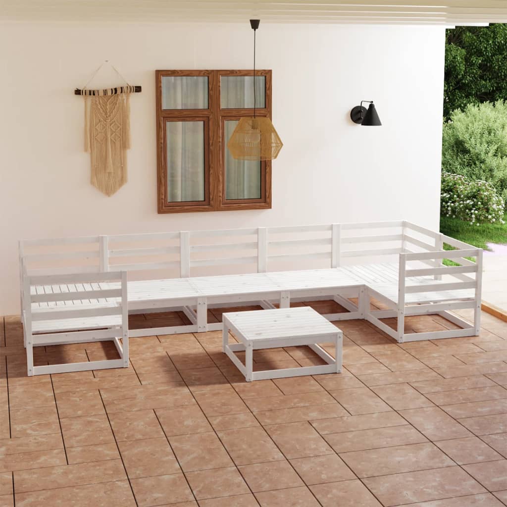 Vidaxl Set Mobilier De Gradina Din 8 Piese, Lemn Masiv De Pin