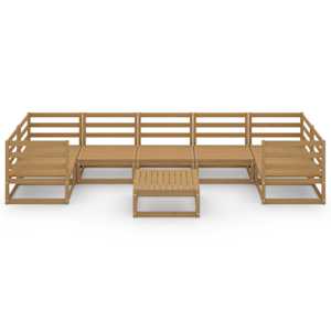 vidaXL 8 Parta Gar&eth;s&oacute;fasett Gegnheill Furuvi&eth;ur