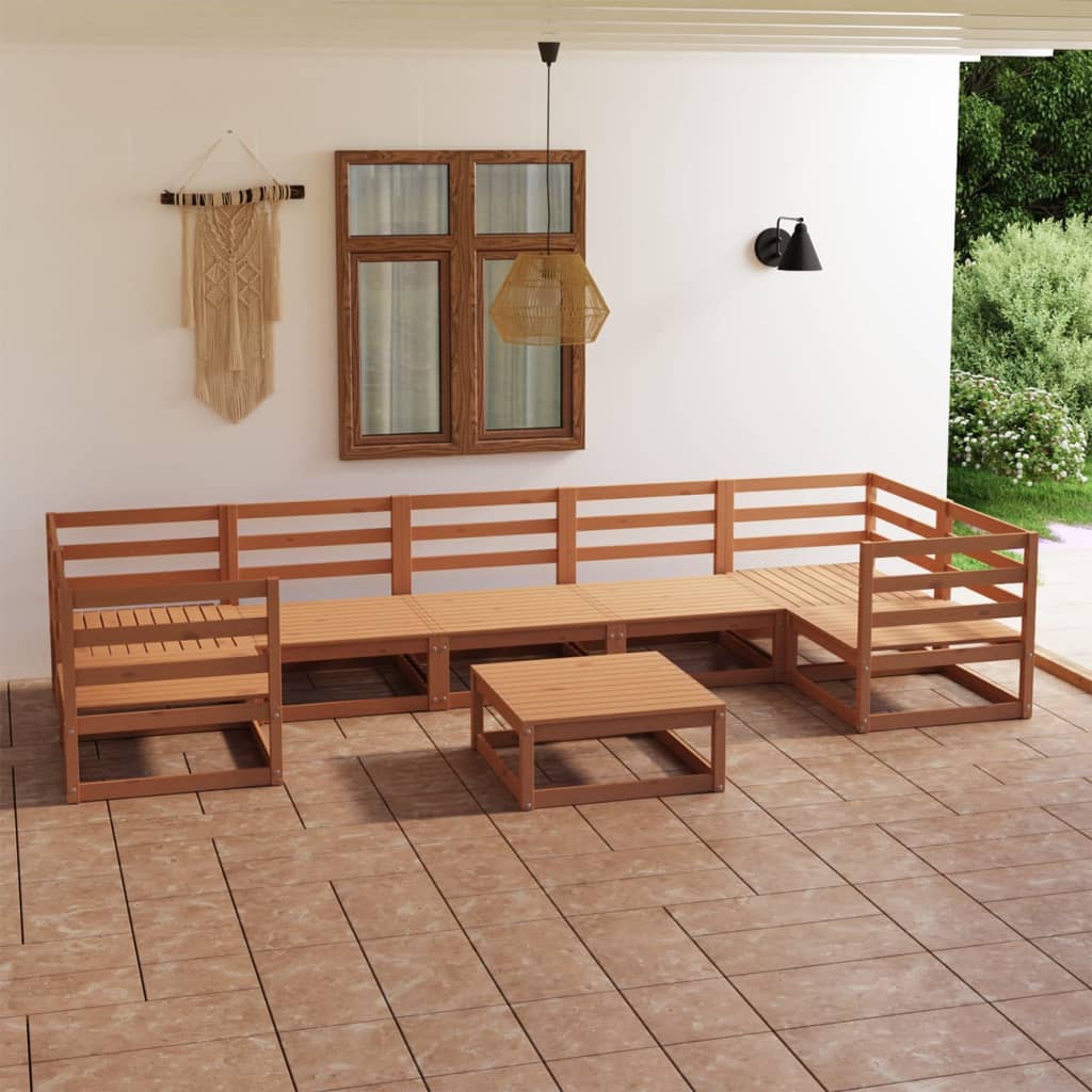 vidaXL 8-tlg. Garten-Lounge-Set Massivholz Kiefer