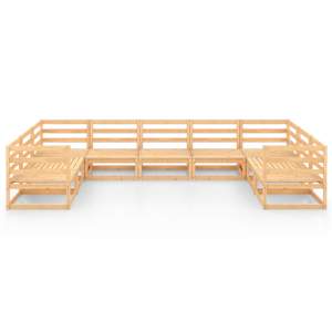 vidaXL Sodo poilsio baldų komplektas, 9 dalių, pu&scaron;ies medienos masyvas