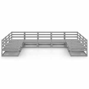 vidaXL Sodo poilsio baldų komplektas, 9 dalių, pu&scaron;ies medienos masyvas